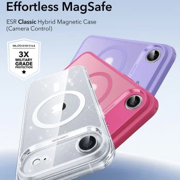 Калъф за iPhone 17 Air - ESR - Classic Hybrid HaloLock - Прозрачен Shimmer