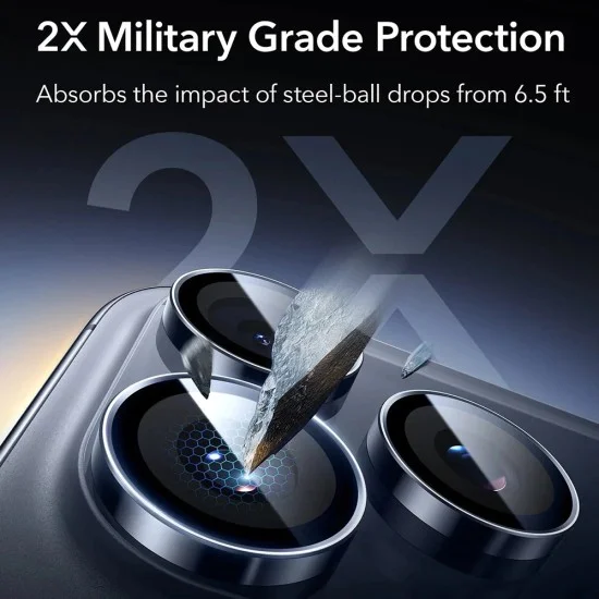 Протектор за лещите на камерата за iPhone iPhone 14 Pro/Pro Max/15 Pro/Pro Max/16 Pro/Pro Max/17 Pro/Pro Max - ESR Armorite - Синьо