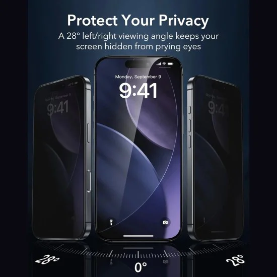 Протектор за iPhone 17 Pro Max - ESR - Защитен протектор за екран Armorite UltraFit (3 броя) - Черен
