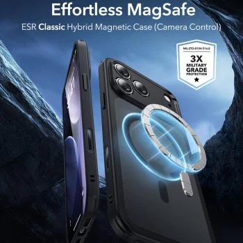 Калъф за iPhone 17 Pro - ESR - Classic Hybrid HaloLock - Frosted Черен