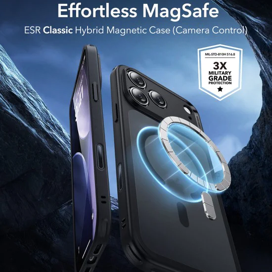 Калъф за iPhone 17 Pro - ESR - Classic Hybrid HaloLock - Frosted Черен