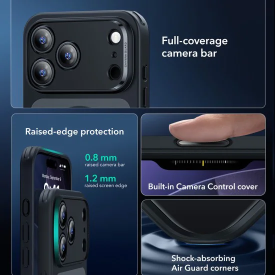 Калъф за iPhone 17 Pro - ESR - Classic Hybrid HaloLock - Frosted Черен