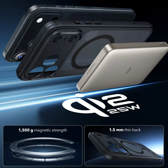 Калъф за iPhone 17 Pro - ESR - Classic Hybrid HaloLock - Frosted Черен