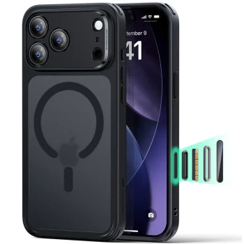 Калъф за iPhone 17 Pro Max - ESR - Classic Hybrid HaloLock - Frosted Черен