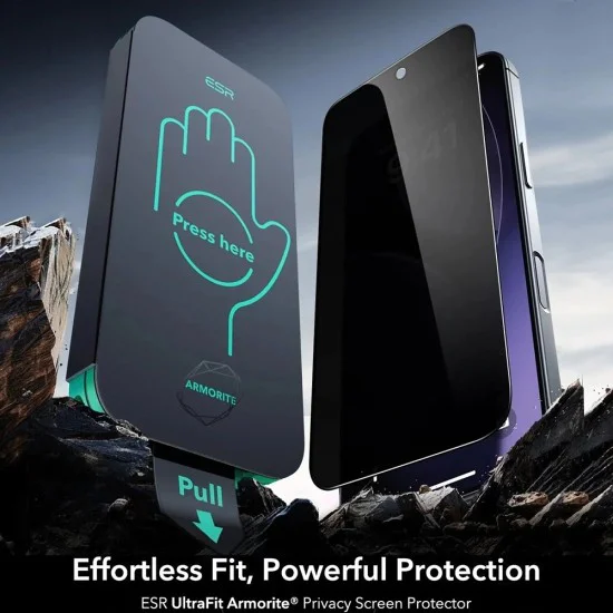 Протектор за iPhone 17 Air - ESR - Протектор за екран Armorite UltraFit за Privacy (3 броя) - Черен