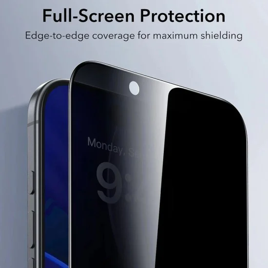 Протектор за iPhone 17 Air - ESR - Закалено стъкло UltraFit с защита от Privacy (3 броя) - Черен