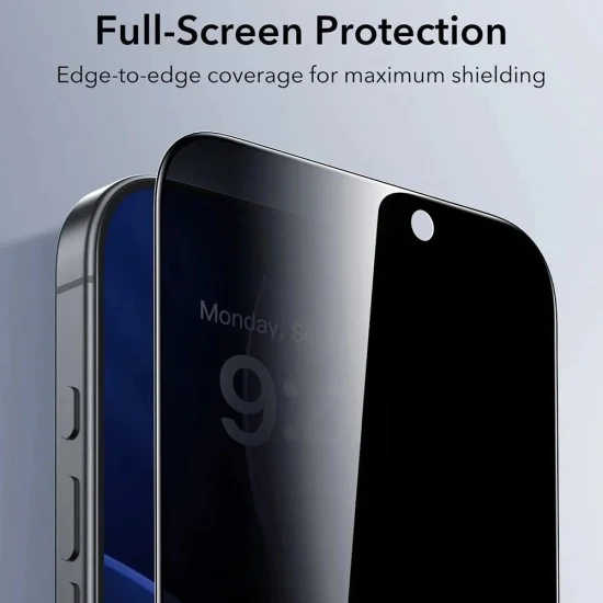 Протектор за iPhone 17 Pro Max - ESR - Защита от замърсяване с UV защита Tempered Glass UltraFit (3 броя) - Черен