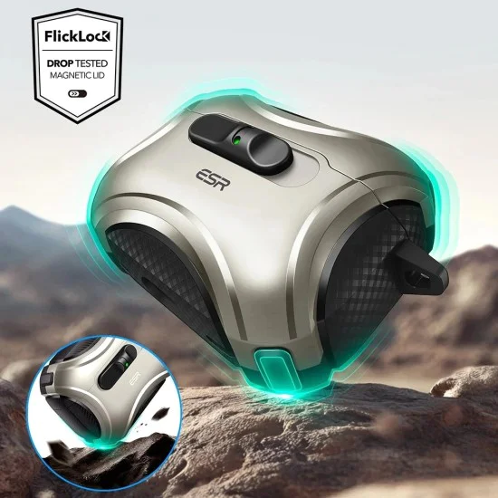Калъф за Apple AirPods Pro 3 – с MagSafe – ESR Cyber FlickLock HaloLock – Титан