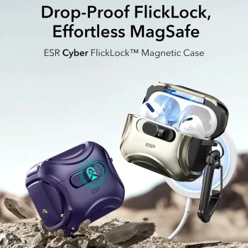 Калъф за Apple AirPods Pro 3 - ESR - Cyber ​​FlickLock HaloLock - Лилав