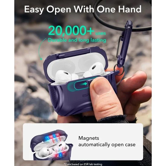 Калъф за Apple AirPods Pro 3 - ESR - Cyber ​​FlickLock HaloLock - Лилав