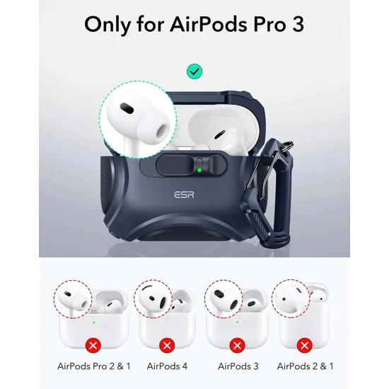 Калъф за Apple AirPods Pro 3 – с MagSafe – ESR Cyber FlickLock HaloLock – Син