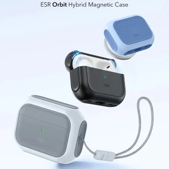 Калъф за Apple AirPods Pro 3 – с MagSafe – ESR Orbit Hybrid HaloLock – Бял