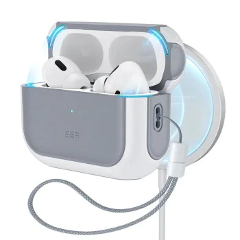 Калъф за Apple AirPods Pro 3 – с MagSafe – ESR Orbit Hybrid HaloLock – Бял