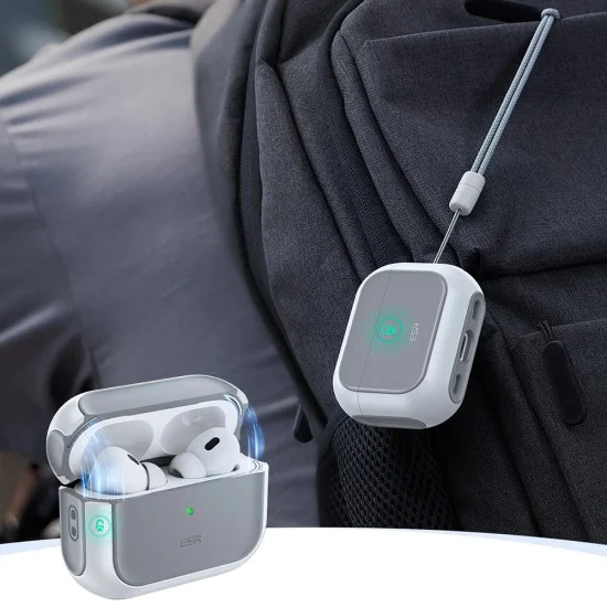 Калъф за Apple AirPods Pro 3 – с MagSafe – ESR Orbit Hybrid HaloLock – Бял