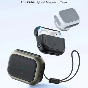Калъф за Apple AirPods Pro 3 – с MagSafe – ESR Orbit Hybrid HaloLock – Титан