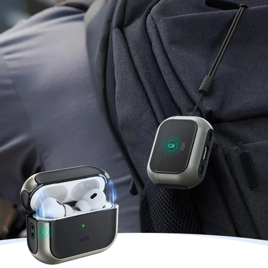 Калъф за Apple AirPods Pro 3 – с MagSafe – ESR Orbit Hybrid HaloLock – Титан