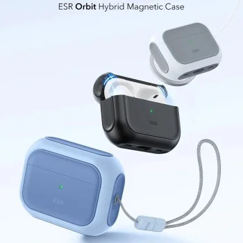 Калъф за Apple AirPods Pro 3 – с MagSafe – ESR Orbit Hybrid HaloLock – Пастелно син