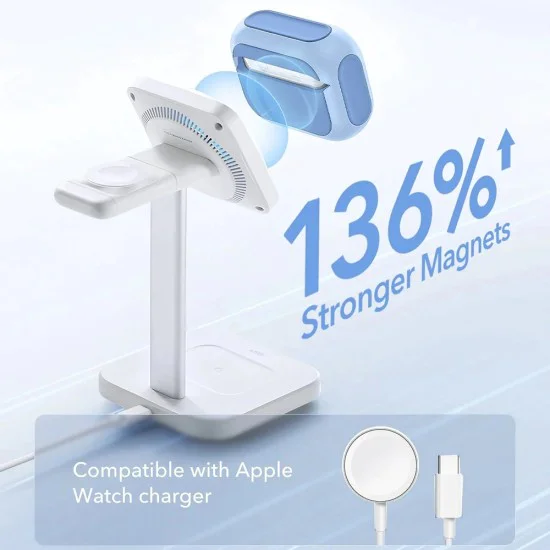 Калъф за Apple AirPods Pro 3 – с MagSafe – ESR Orbit Hybrid HaloLock – Пастелно син