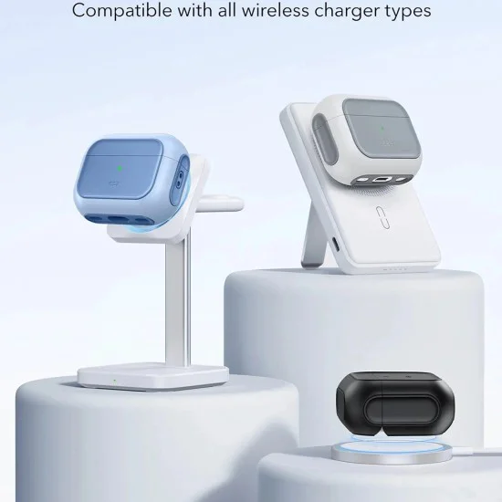 Калъф за Apple AirPods Pro 3 – с MagSafe – ESR Orbit Hybrid HaloLock – Пастелно син