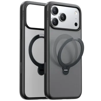 Калъф за iPhone 17 Pro - Torras - Ostand Spin MagSafe Series - Черен
