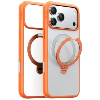 Калъф за iPhone 17 Pro - Torras - Ostand Spin MagSafe Series - Оранжев