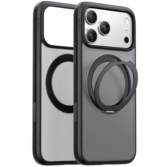 Калъф за iPhone 17 Pro Max - Torras - Ostand Pro MagSafe Series - Черен