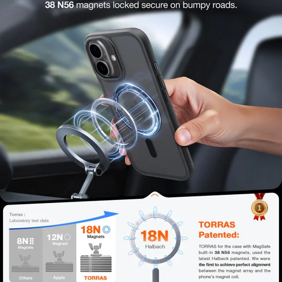 Калъф за iPhone 17 - Torras - Guardian Magnetic Series - Черен