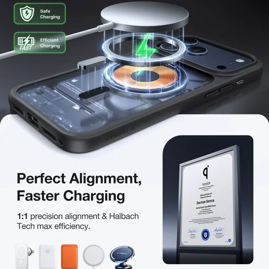 Калъф за iPhone 17 Pro Max - Torras - Guardian Magnetic Series - Черен