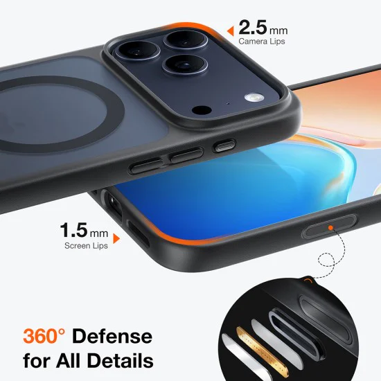 Калъф за iPhone 17 Pro Max - Torras - Guardian Magnetic Series - Черен