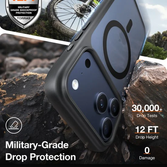 Калъф за iPhone 17 Pro Max - Torras - Guardian Magnetic Series - Черен