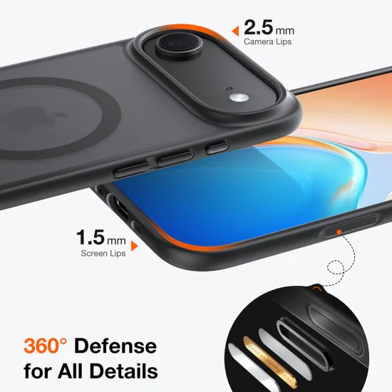 Калъф за iPhone 17 Air - Torras - Guardian Magnetic Series - Черен