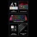 Havit - Геймърска клавиатура (KB903L) - USB-C, с RGB светлини, 1.8 м, 200 мА - Синя / Бяла