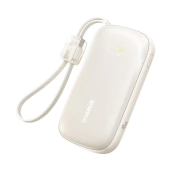 Външна батерия EnerFill FC21 Qpow 3 Ultra (E0027Q01) - Baseus - с отделящ се кабел, 10000mAh, 45W - Естествен титан