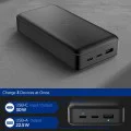 Spigen - Power Bank (EA3020) - Бързо зареждане, USB, 2x Type-C, Тънък дизайн, Quantum Boost, 20000mAh, 30W - Черен