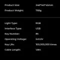 Havit - Геймърска клавиатура (KB904L) - за видеоигри, USB, RGB светлини, 85 клавиша, бързо задействане, 1.8 м, 5V, 8kHz - черна / зелена