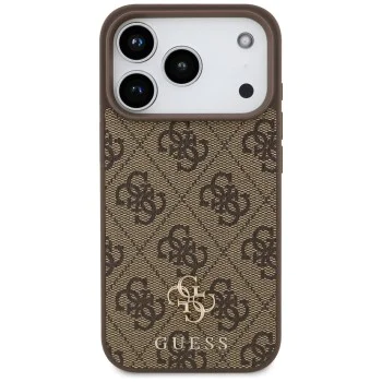 Калъф за iPhone 17 Pro – с MagSafe – Guess (GUHMP17LP4SM4MW) 4G Small and Classic Logo – Кафяв