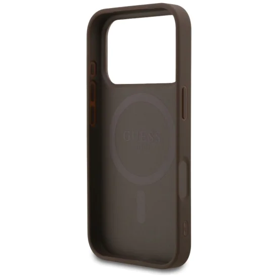 Калъф за iPhone 17 Pro – с MagSafe – Guess (GUHMP17LP4SM4MW) 4G Small and Classic Logo – Кафяв