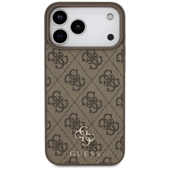 Калъф за iPhone 17 Pro Max – с MagSafe – Guess (GUHMP17XP4SM4MW) 4G Small and Classic Logo – Кафяв