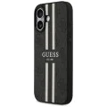 Калъф за iPhone 17 – с MagSafe – Guess (GUHMP17SP4RPSK) Hardcase 4G Printed Stripes – Черен