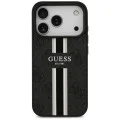 Калъф за iPhone 17 Pro – с MagSafe – Guess (GUHMP17LP4RPSK) Hardcase 4G Printed Stripes – Черен
