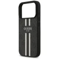 Калъф за iPhone 17 Pro – с MagSafe – Guess (GUHMP17LP4RPSK) Hardcase 4G Printed Stripes – Черен