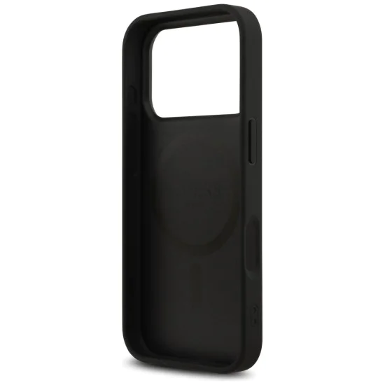Калъф за iPhone 17 Pro – с MagSafe – Guess (GUHMP17LP4RPSK) Hardcase 4G Printed Stripes – Черен