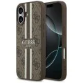 Калъф за iPhone 17 - Guess - Hardcase 4G Printed Stripes MagSafe (GUHMP17SP4RPSW) - Кафяв