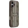 Калъф за iPhone 17 - Guess - Hardcase 4G Printed Stripes MagSafe (GUHMP17SP4RPSW) - Кафяв