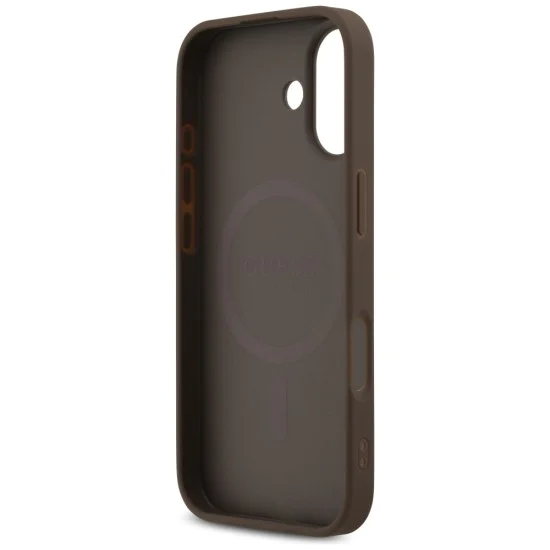 Калъф за iPhone 17 - Guess - Hardcase 4G Printed Stripes MagSafe (GUHMP17SP4RPSW) - Кафяв