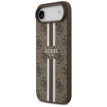 Калъф за iPhone 17 Air - Guess - Hardcase 4G Printed Stripes MagSafe (GUHMP17MP4RPSW) - Кафяв
