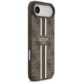 Калъф за iPhone 17 Air - Guess - Hardcase 4G Printed Stripes MagSafe (GUHMP17MP4RPSW) - Кафяв