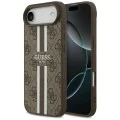 Калъф за iPhone 17 Air - Guess - Hardcase 4G Printed Stripes MagSafe (GUHMP17MP4RPSW) - Кафяв