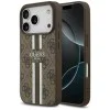 Калъф за iPhone 17 Pro - Guess - Hardcase 4G Printed Stripes MagSafe (GUHMP17LP4RPSW) - Кафяв