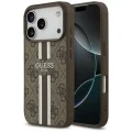 Калъф за iPhone 17 Pro - Guess - Hardcase 4G Printed Stripes MagSafe (GUHMP17LP4RPSW) - Кафяв
